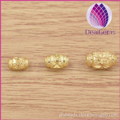 wholesale 5x8.5mm olivary gold plated all types of alloy beads for jewerly making